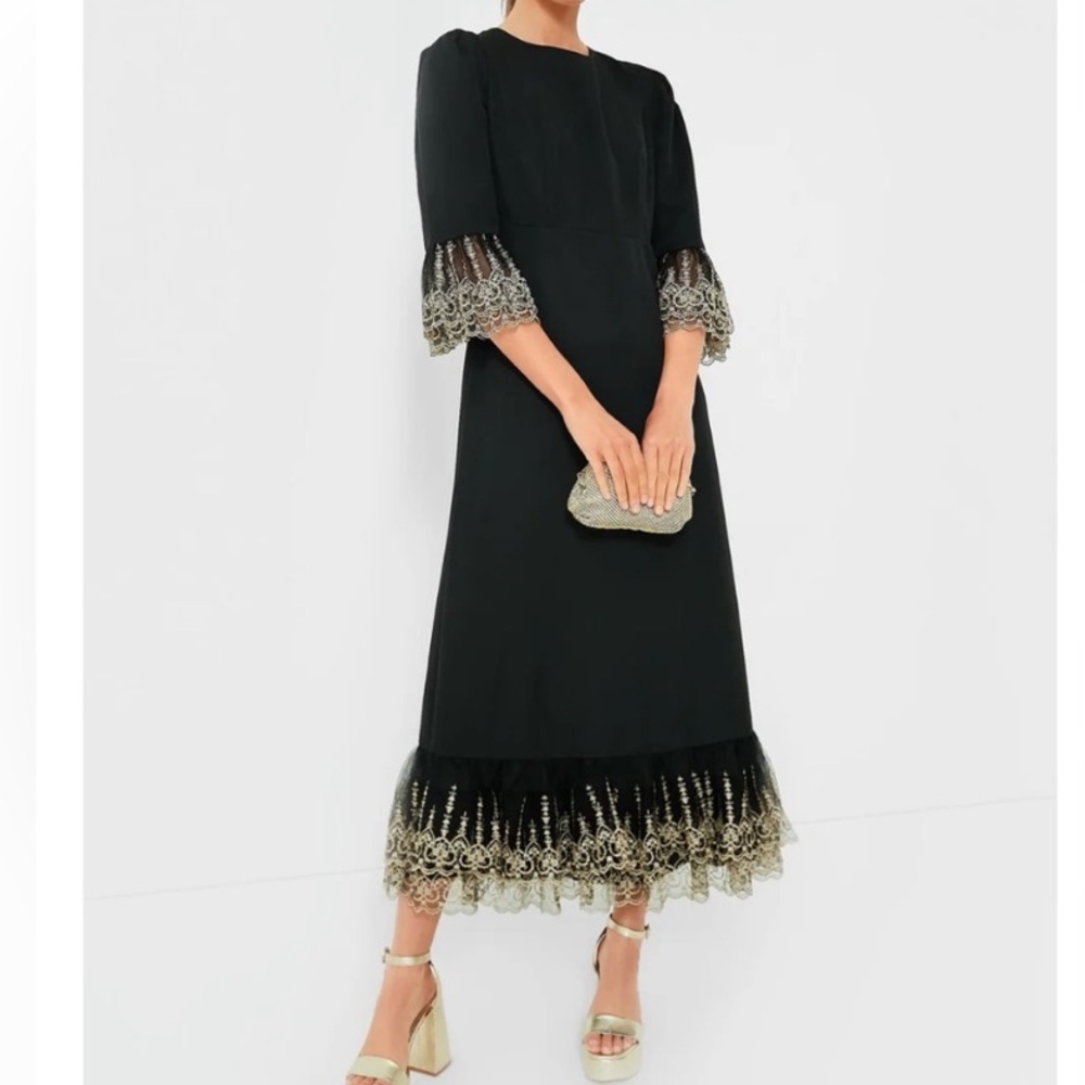 Tuckernuck Black Maxi Dress with Gold Accents